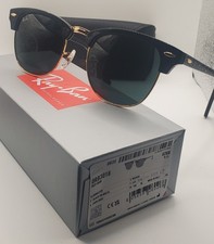 Ray-Ban RB3016 Sunglasses Clubmaster Classic Black Frame Glass Gray Lens 51 mm