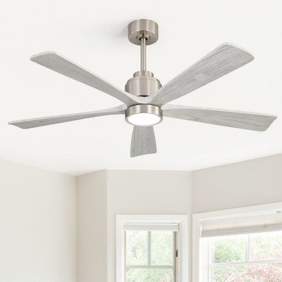Sofucor 52in Nickel Ceiling Fan & Dimmable LED and 6-Speed Quiet Remote Control
