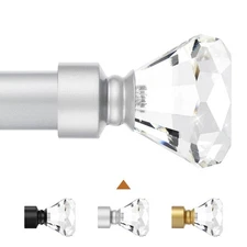 Knobelite Satin Nickel 1 Pack Window Treatment Single Curtain Rod, Adjustable...