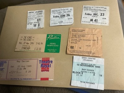 Kinks collection of  Concert Tickets some early ones