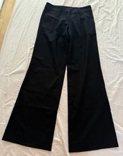 STELLA McCARTNEY US 8 Black 100% Cashmere Wide Boot Cut Dress Pants