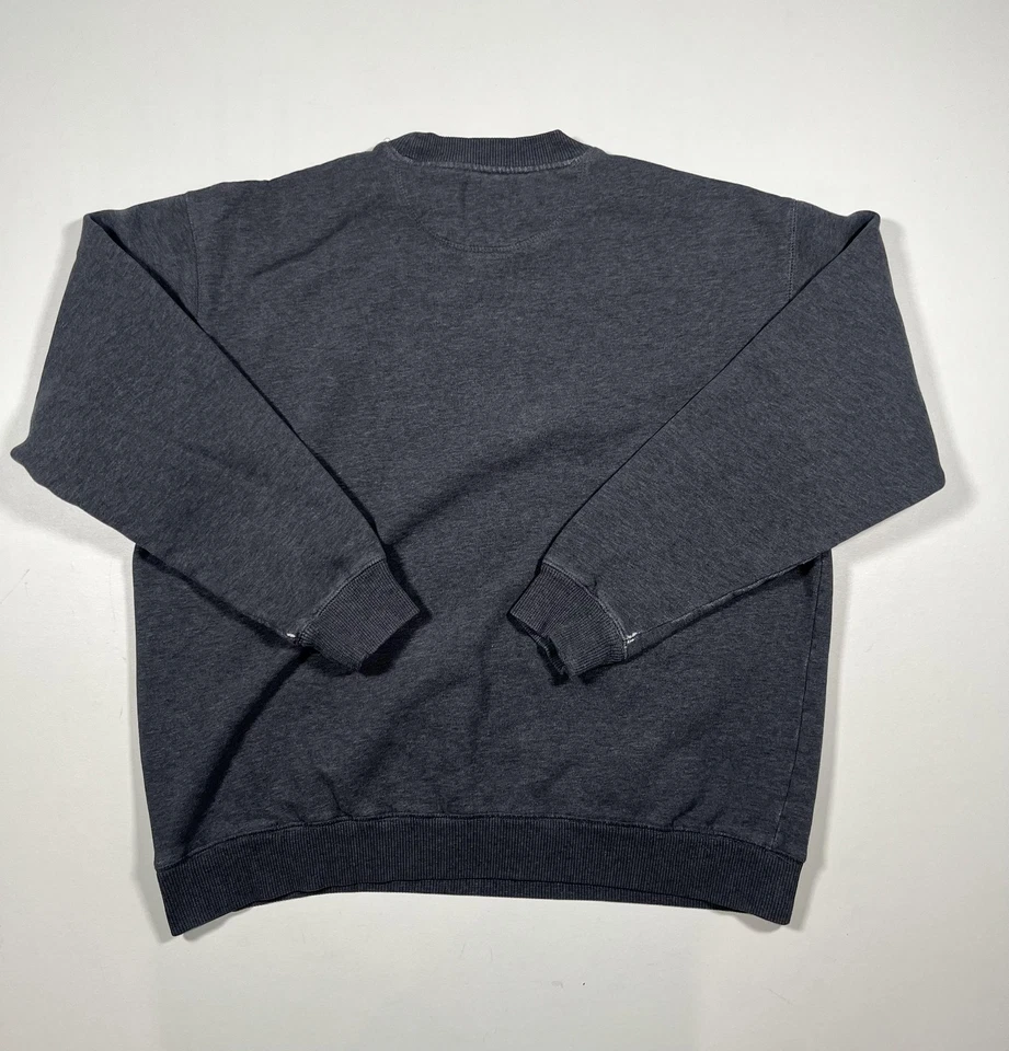 Sudadera Fila Para Hombres XL Gris Carbón Cuello Redondo Forrada de Vellón Pullover Pequeño Logo Foto 2 de 4