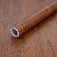 Decoroom Peel and Stick Wood Grain Contact Paper 17.71"X118" Brown Wooden Look W