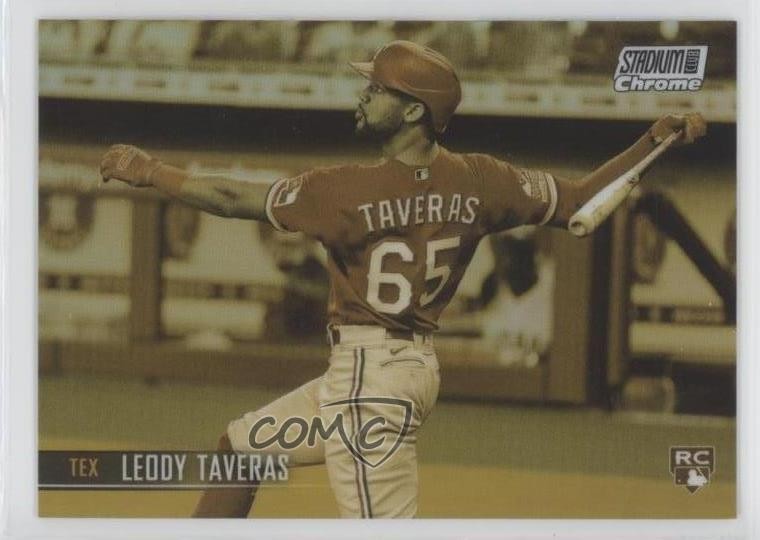 2021 Topps Stadium Club Chrome Gold Minted Leody Taveras #290 Rookie RC