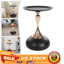 Round Side Table Metal Sofa Small End Table Drink Table for Living Room Bedroom