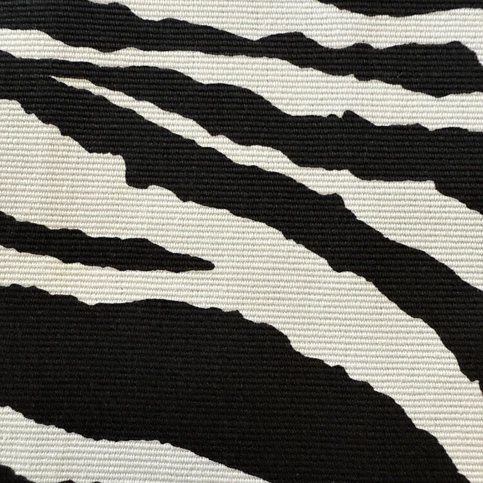 Indoor Outdoor Black White Zebra Stripe Upholstery Fabric 47”Lx57” W  1 1/4 Yds - Image 2 of 4
