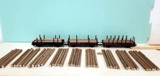 H0 Roco Konvolut Holztransport , 3 Rungenwagen Güterzug , 57 Baumstämme 