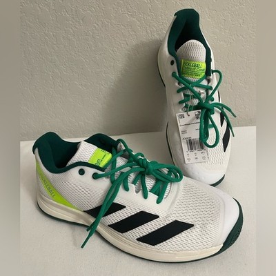 Adidas Courtflash Pickleball in White/BlackGreen Men 10.5