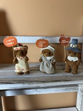 Applause 1987 3 Mini Pilgrim Thanksgiving Bears Moveable Parts