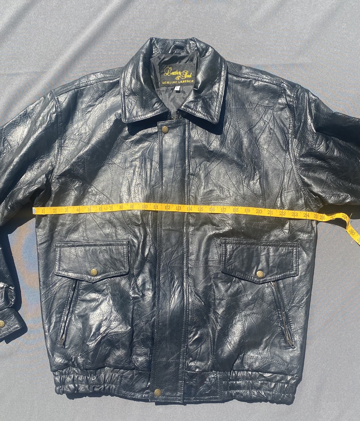 1980s Vintage Patchwork Leather Bomber Jacket by … - image 5