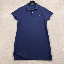 Polo Ralph Lauren Dress Womens Size Large Mesh Mini Shirt Shift Short Sleeve