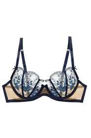 Rebel Romance Dita Von Teese Femmoiselle Sheer Mesh Unlined Bra Queen's Blue