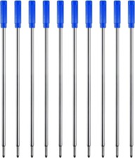 Blue Ink Refills 10pcs , Replaceable Pens Refills, 1mm Medium Tip -