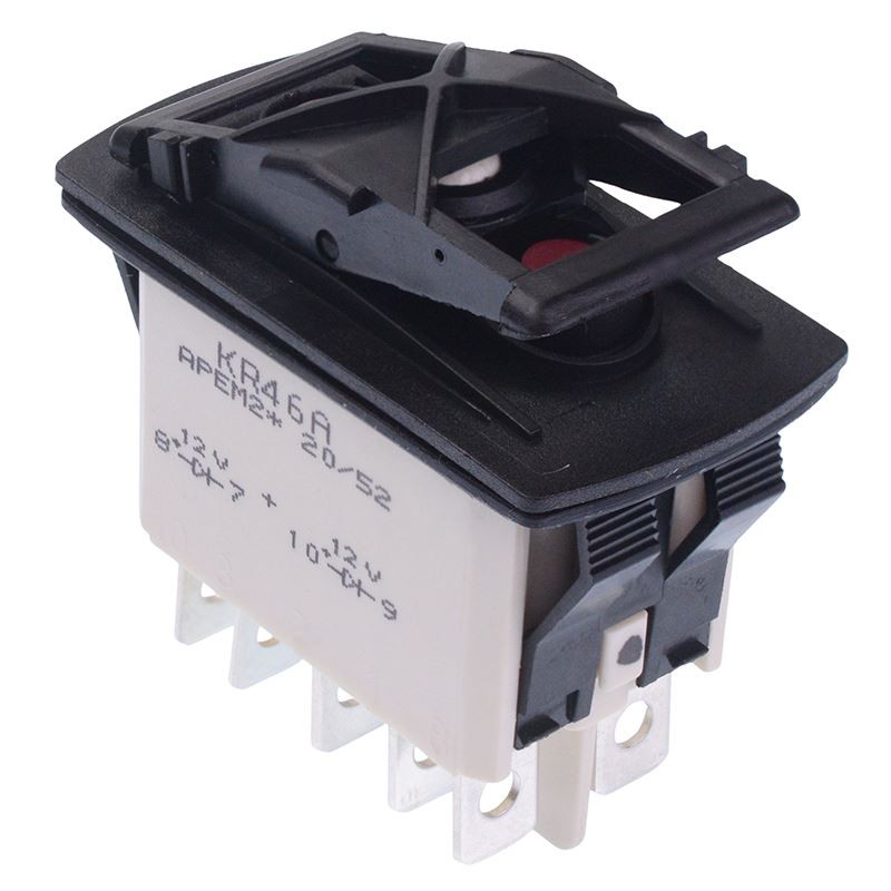 KR46CAKDDG APEM On-On Latching Red 12V LED Auto Rocker Switch DPDT IP68 ...