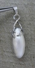 Gorgeous Sterling Silver Arts & Crafts Handmade Baroque Mabe Pearl Pendant