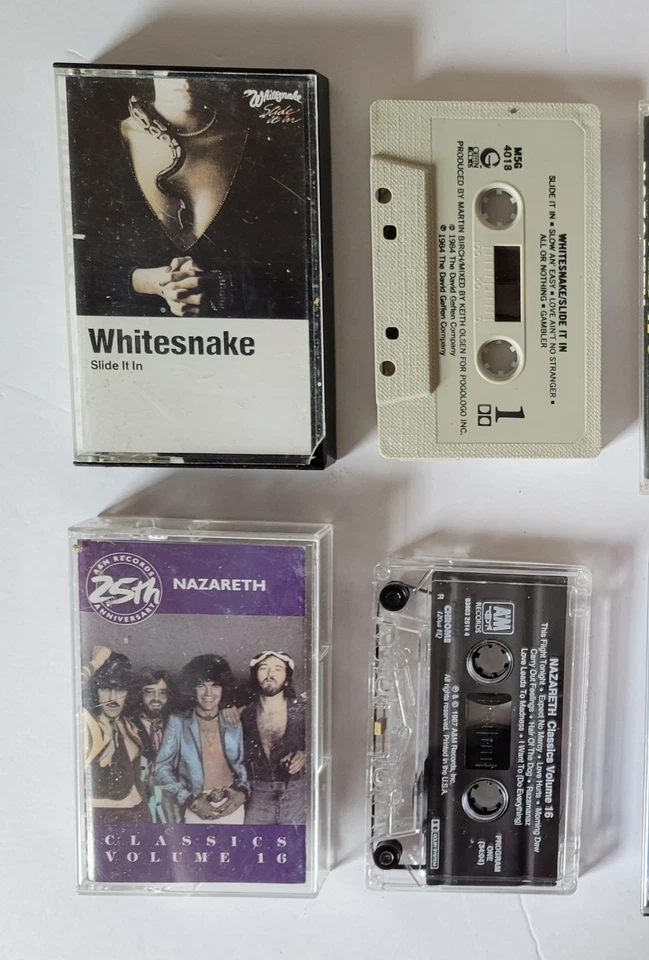 6 Vintage Heavy Metal Cassette Tapes Cinderella Quiet Riot White Snake Nazareth - Image 2 of 4