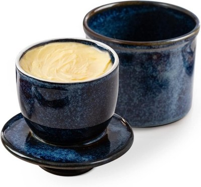 HOME DECOR Keramik Butterdose, französische Butterdose, Butterglocke mit Deckel