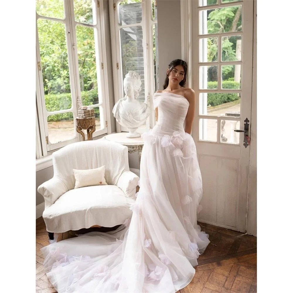 layered tulle one-shoulder a-line wedding dress One Shoulder Unbranded Dresses for sale shoulder design features a spring_2025 new birthday dress for Size:Custom Made