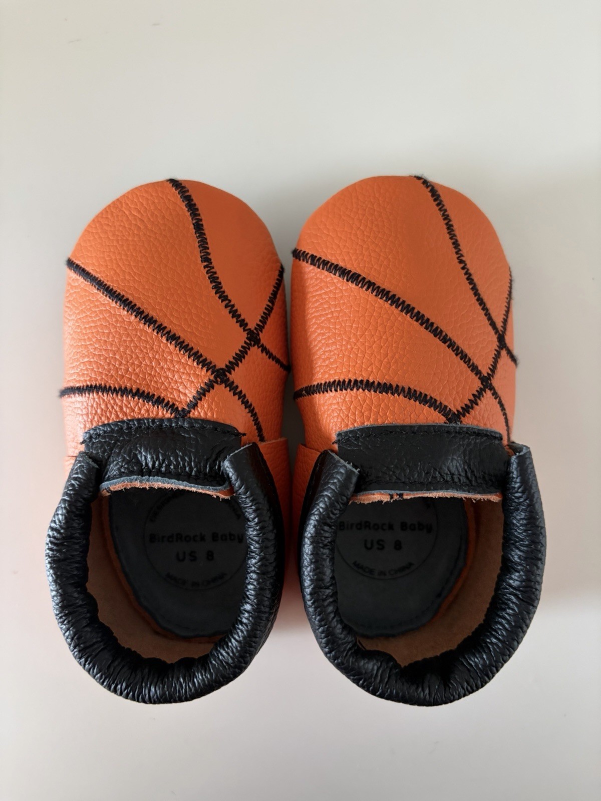 BirdRock Baby Slam Dunk Leather Basketball Moccasins Unisex US Infant Size 8