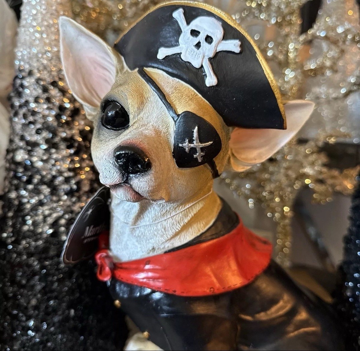 New Martha Stewart Halloween Pirate Chihuahua Dog Figurine 12” Dog