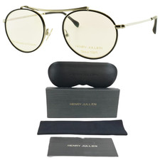 NEW Henry Jullien Oxford C53P03 Silver Black Metal Round Optical Frame Eyeglass