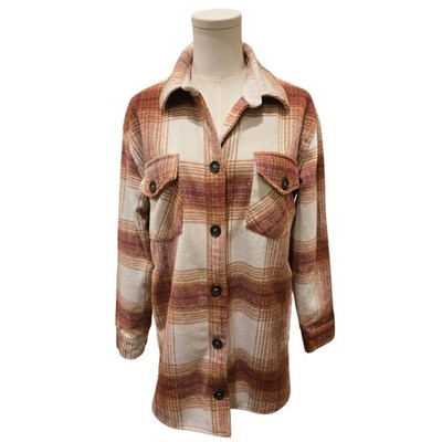 Thread & Supply Plaid Shacket Chore Jacket Shirt Side Front Pocket SM