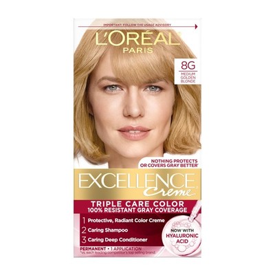 Excellence Crème Permanent Hair Dye, Triple Care Hair Color with Hyaluronic A...