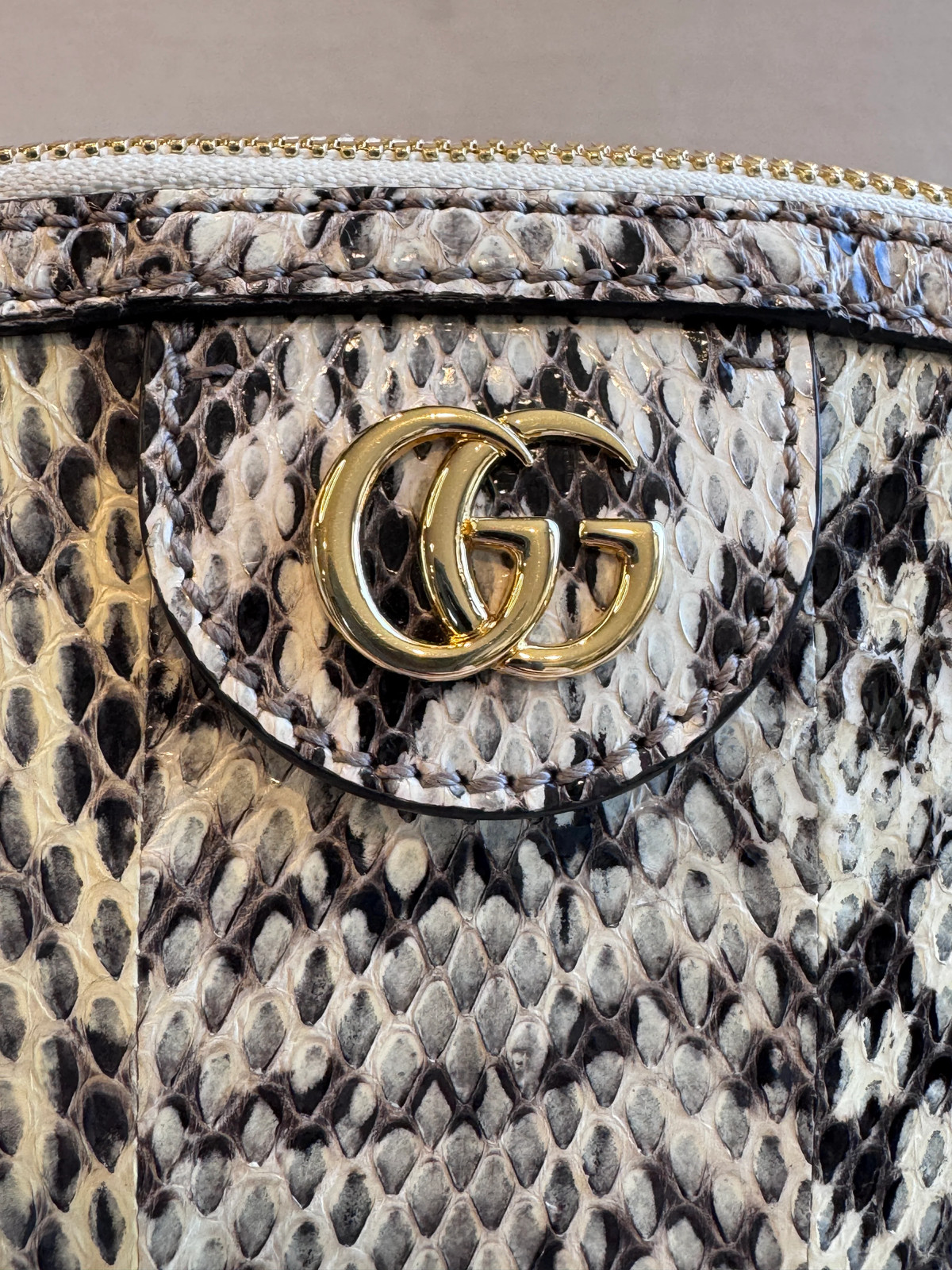 GUCCI $3,000 Python Snake Small Dome Crossbody Bag - image 8