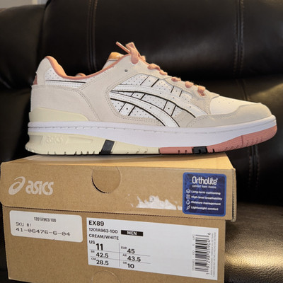 Brand New-New Asics Men's Ex89 Sneaker Size 11 Color Cream /white New With Box