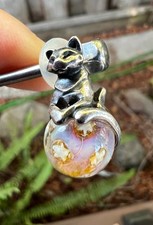 Trollbead unique ooak cat pendant rainbow event bead