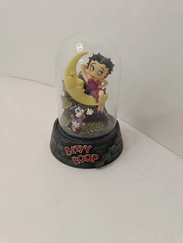Franklin Mint Betty Boop Moonstruck Figure Hand Painted Glass Dome 1996