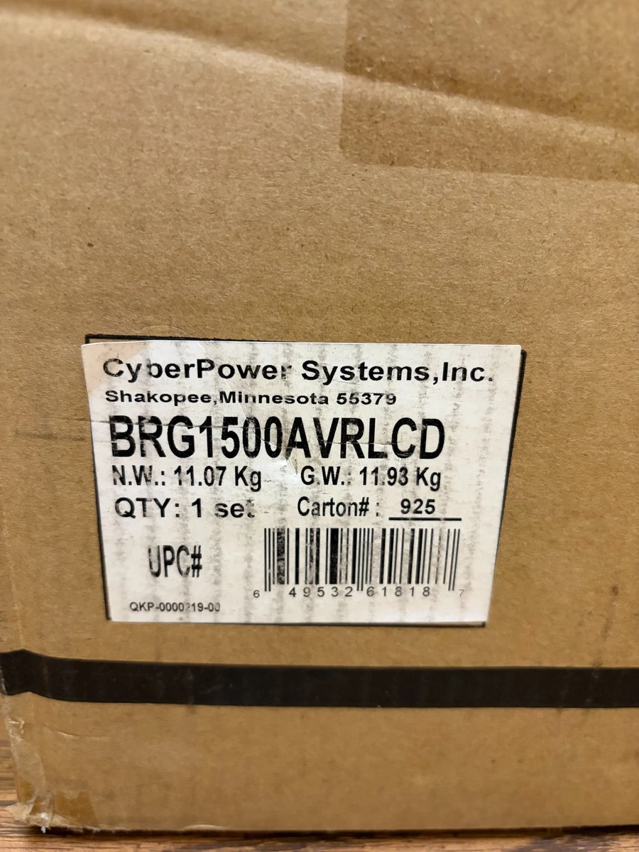 New CyberPower Intelligent LCD Uninterruptible Power Supply BRG1500AVRLCD