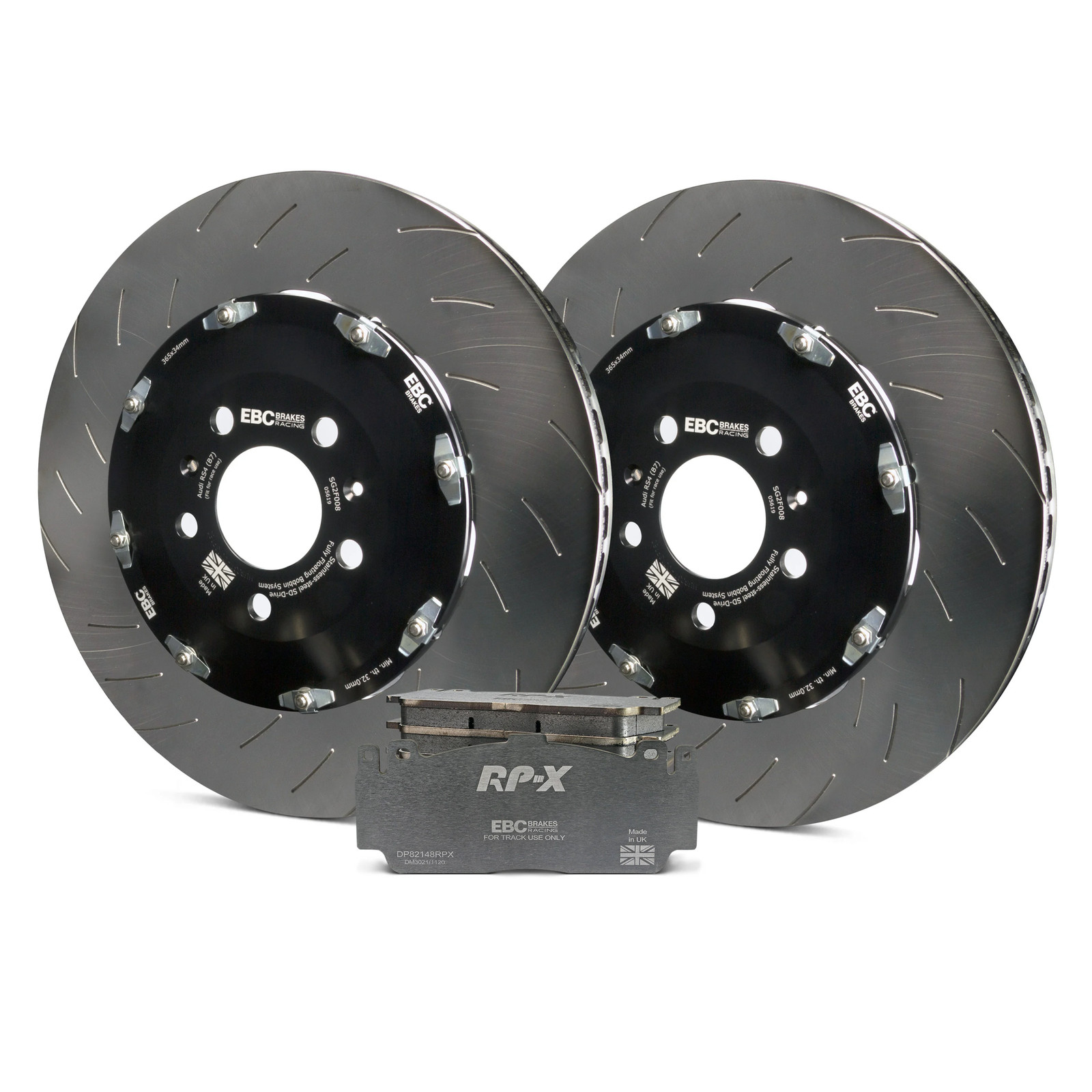 For Audi R8 2008-2021 EBC S30KR1004 Stage 30 Slotted Rear Brake Kit