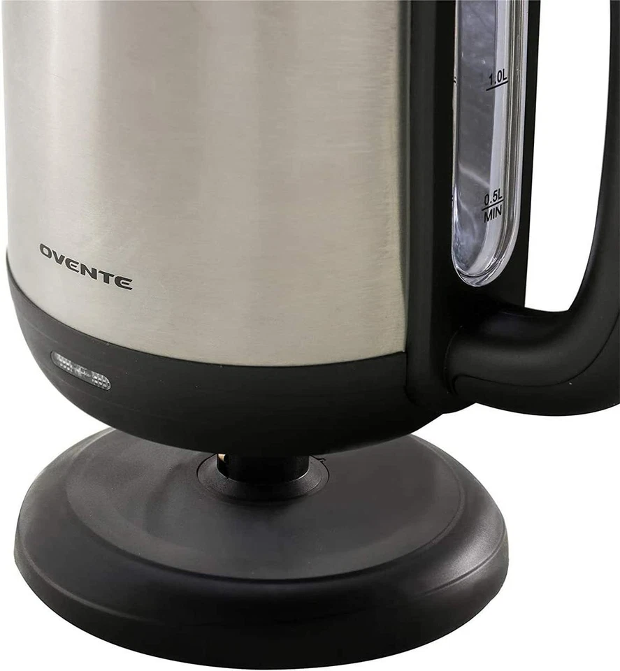 Tetera eléctrica de acero inoxidable cafetera agua caliente inalámbrica 1,7 L de ebullición rápida Foto 3 de 4