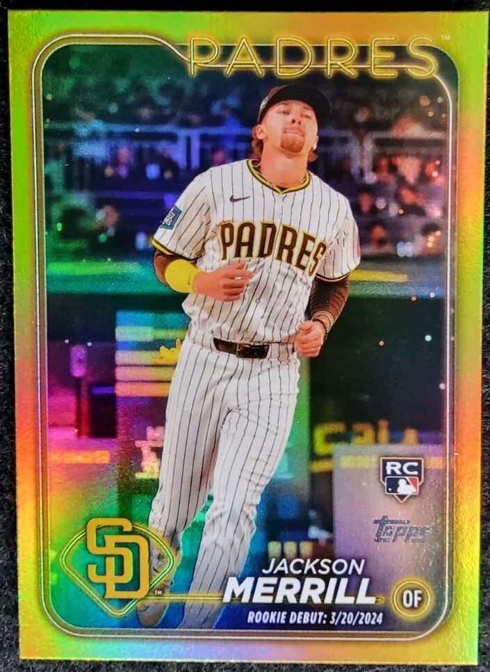 2024 Topps Update JACKSON MERRILL Rookie Debut #169 GOLD RAINBOW FOIL Padres RC