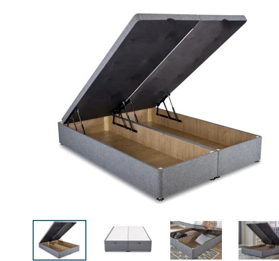 Swan Style Sleigh Divan bed With or Without Solid Ottoman Divan Gas Lift Storage - Image 2 of 3