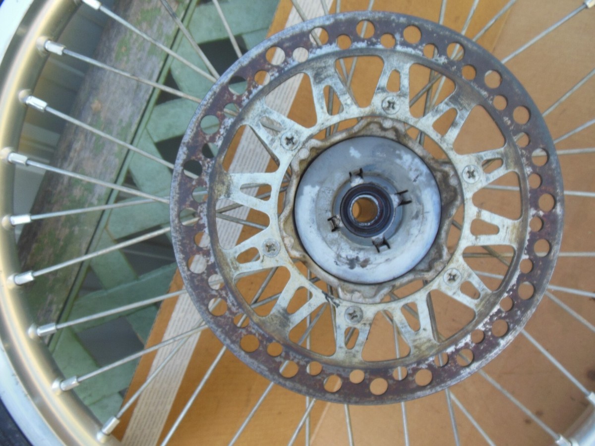 Kawasaki FRONT WHEEL RIM W/ DISC takasago j 21x1.60 dot 128 Kawasaki FRONT WHEEL RIM W/ DISC takasago j 21x1.60 dot 128