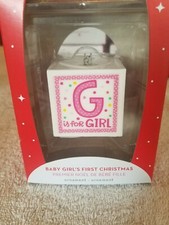 Baby Girl's First Christmas Ornament upc 064319284599