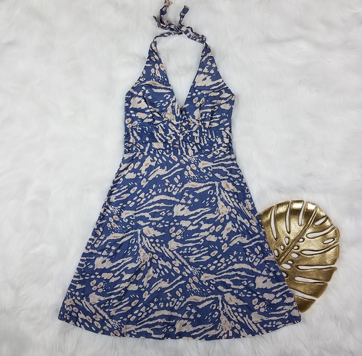 H&M Womens Light Blue Lavander Halter Dress Size 4 | eBay