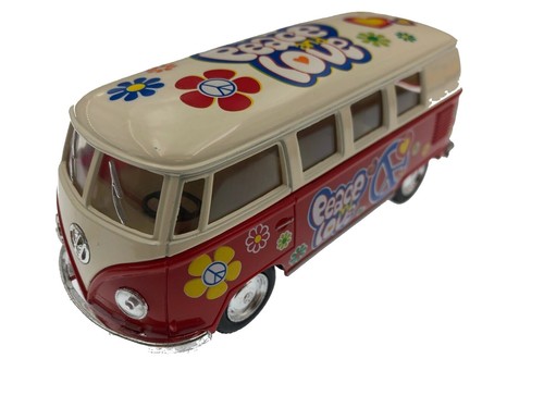 Kinsmart 5" 1967 VW Classic Beetle Peace Decals Diecast 1:32 Volkswagen