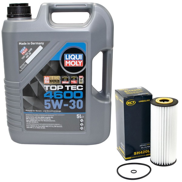 MotoröL Set 5W-30 5 Liter + ÖLfilter SH 420 L FüR Audi A3 Seat Leon Skoda VW 1.9-image