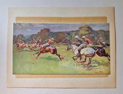 EDWARDS The Last Chukker Sportsman's Bag Horse Polo Print 1937