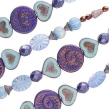 7-inch strand of High-Quality Czech Glass Beads - Table cut mixed - CGS208