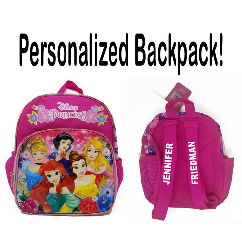 Disney Princesses 10" Toddler Pre-School Blue Backpack Pink Book Bag 