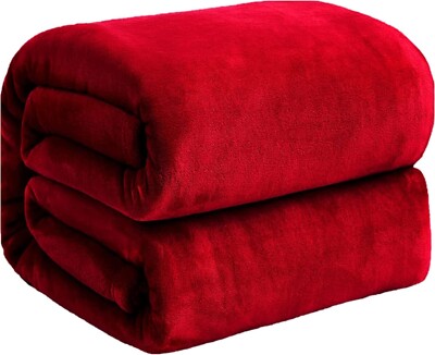 Roter Einzelüberwurf superweiche leichte Flanell Fleecedecke, Bett Sofa & Couch