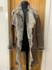 Celt By Celtic And Co Real Sheepskin Toscana Waterfall Coat Shearling Uk 12 Us8