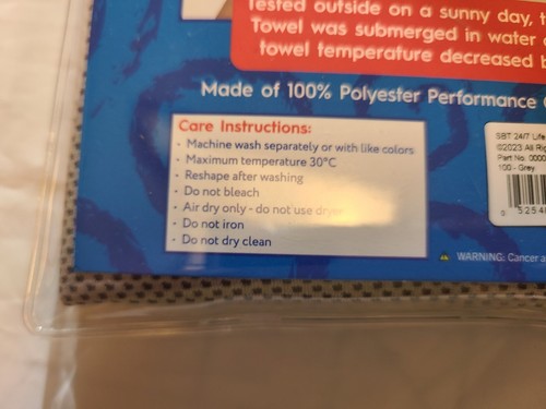 Performance Cooling Towel Gray 12x40 - Picture 2 of 4