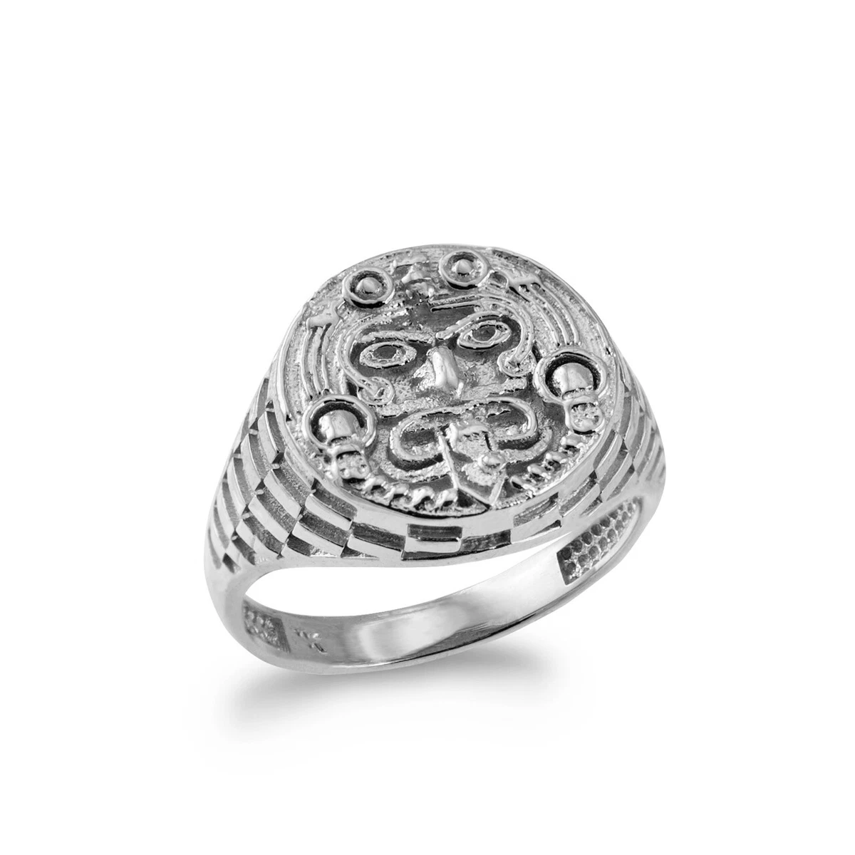Sterling Silver Rugged Aztec Mayan Sun Ring