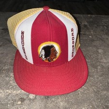 Vintage 80s Washington Redskins NFL Trucker Hat Adult Made In USA Lucky Stripe