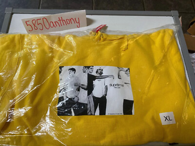 Supreme Classic Ad Hooded Sweatshirt (Size XL) Yellow Brand SS19